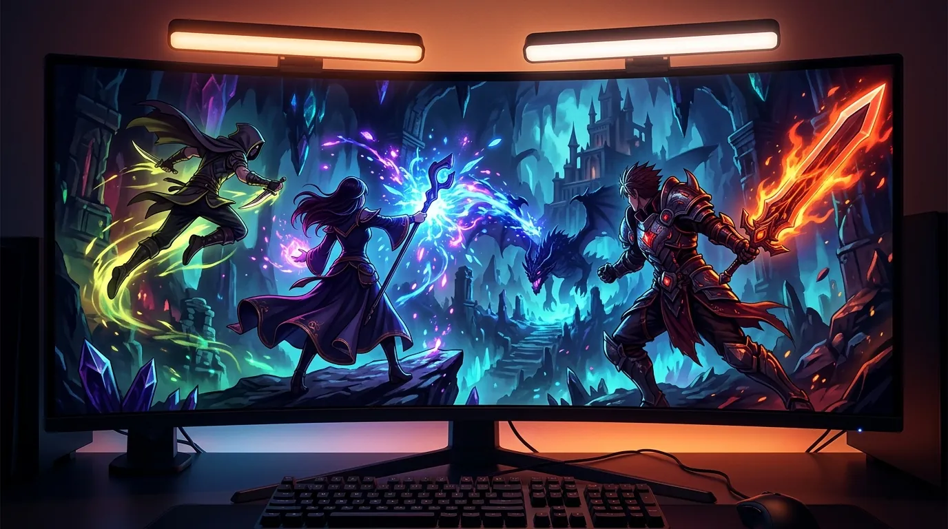 Best desk mounted LED light bars for night gaming during long MMO grinds